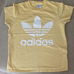 adidas Yellow Tee with White Trefoil Logo